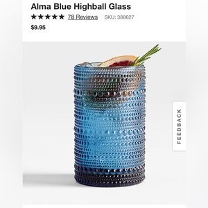 8 Alma Blue Highball glasses from Crate and Barrel!